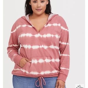 Torrid DUSTY ROSE TIE-DYE SURPLICE HOODIE 4x